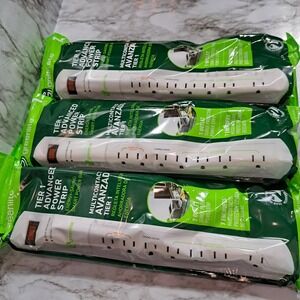 Greenlite‎ Set/3 Advanced Power Strip 7 Outlet Surge Protection Ideal For PC/TV
